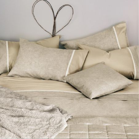Completo lenzuola letto matrimoniale Fazzini Galuchat colore Panna