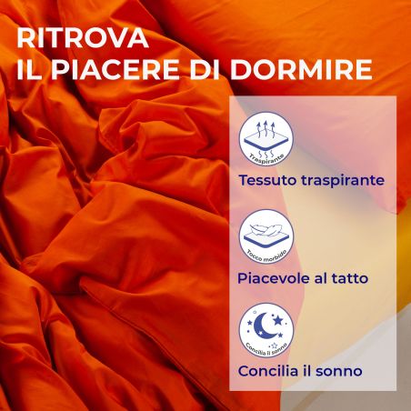 Parure Copripiumino letto Piazza e mezza Andrea Home I Colorissimi in tinta unita Arancio