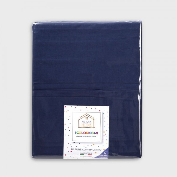 Parure Copripiumino letto singolo Andrea Home I Colorissimi in tinta unita Blue Vintage