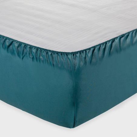 Spannbettlaken für Doppelbett Andrea Home I Colorissimi in Uni-Farbe Entenblau