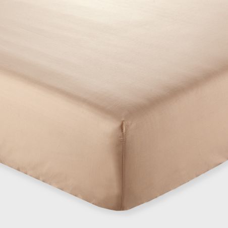 Spannbettlaken für Doppelbett Andrea Home I Colorissimi in Uni-Farbe Knuspriger Keks