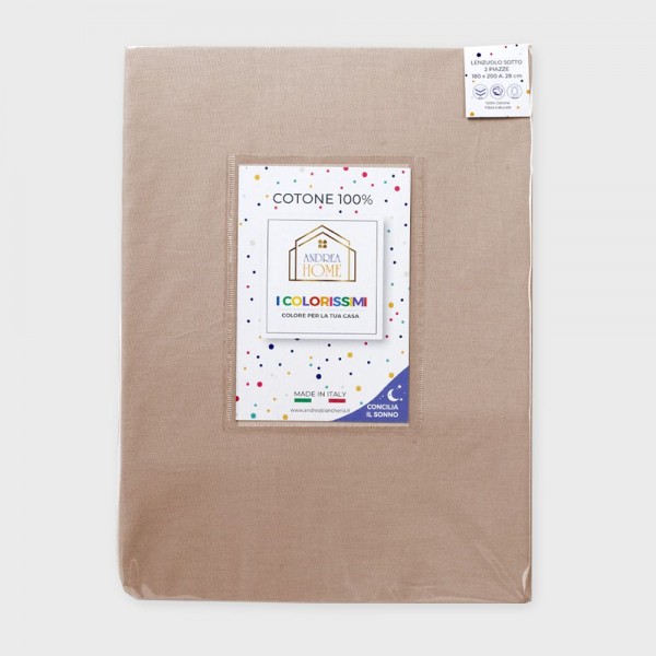 Draps housse pour lit matrimonial Andrea Home I Colorissimi en uni Biscuits croustillants