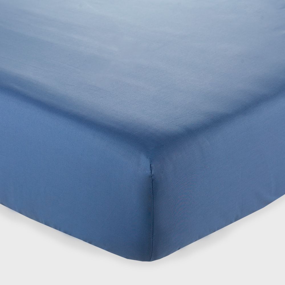 Draps housse pour lit matrimonial Andrea Home I Colorissimi en uni Fumée bleue