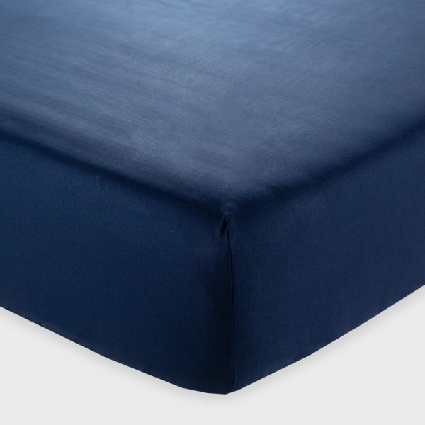 Spannbettlaken für Doppelbett Andrea Home I Colorissimi in Uni-Farbe Blauer Jahrgang