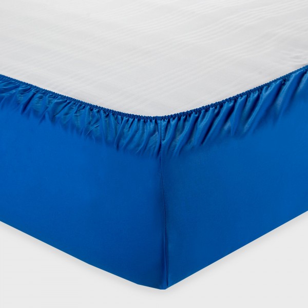 Draps housse pour lit matrimonial Andrea Home I Colorissimi en uni lavande bleue