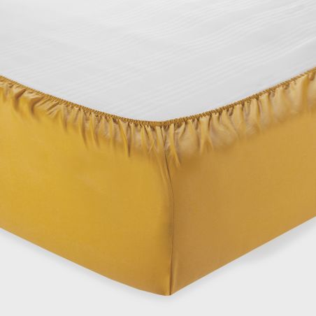 Spannbettlaken für Doppelbett Andrea Home I Colorissimi in Uni-Farbe Mais