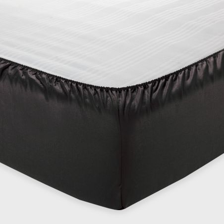 Spannbettlaken für Doppelbett Andrea Home I Colorissimi in Uni-Farbe Schwarz