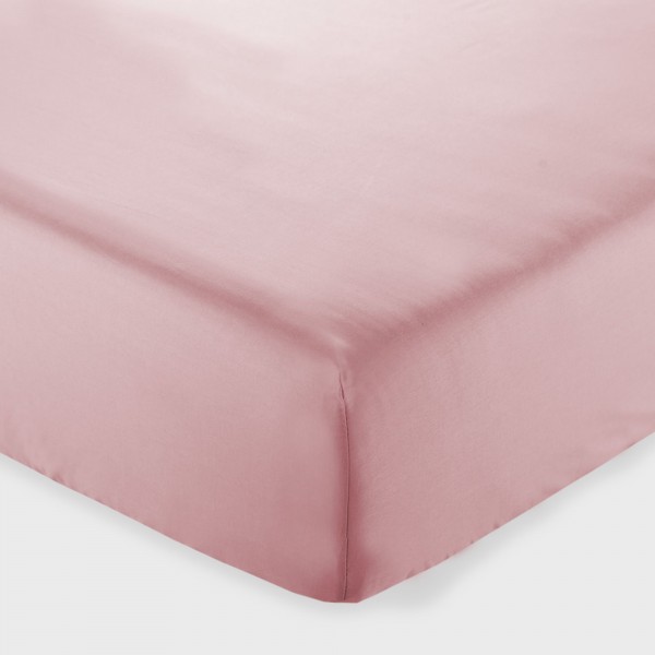 Spannbettlaken für Doppelbett Andrea Home I Colorissimi in Uni-Farbe Sepia Rose