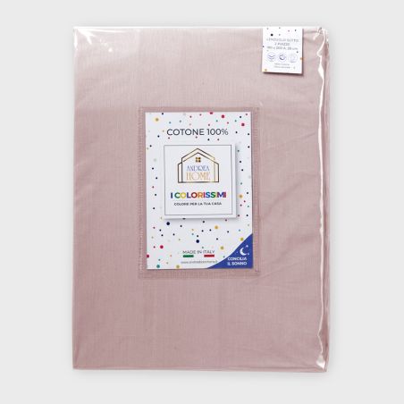 Draps housse pour lit matrimonial Andrea Home I Colorissimi en uni Rose sépia