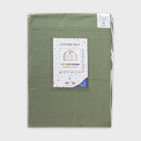 Lenzuolo sopra letto Singolo Andrea Home I Colorissimi in tinta unita Verde Celadon