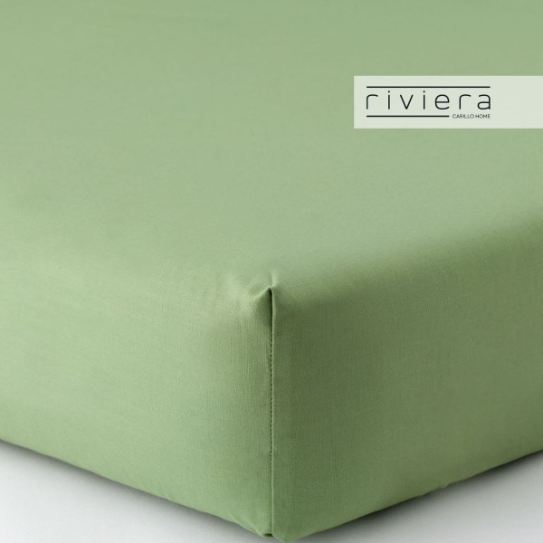 Completo Lenzuola letto Matrimoniale Carillo Riviera Milo colore Verde Celadon