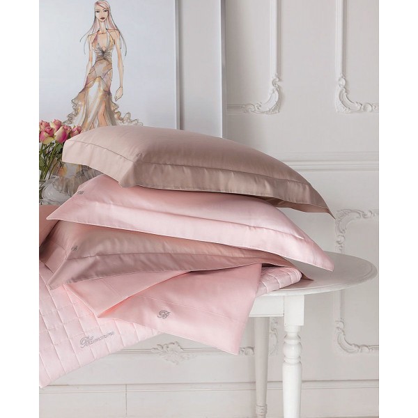 Bettwäscheset für Doppelbett Blumarine Lory aus Baumwollsatin in Kristallfarbe