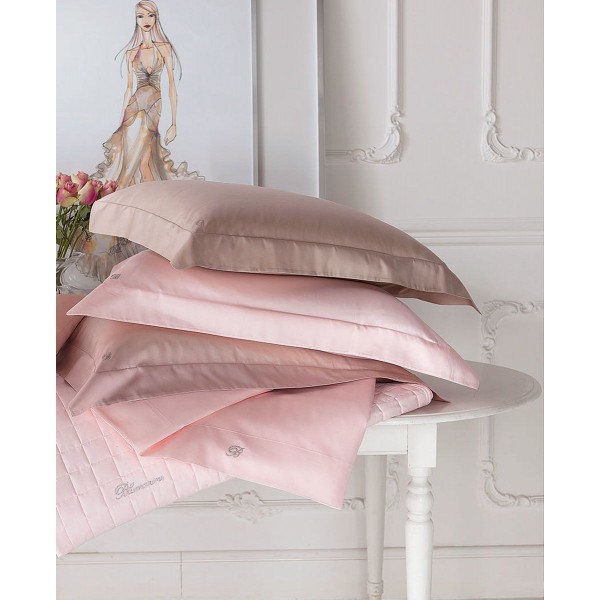 Bettwäscheset für Doppelbett Blumarine Lory aus Baumwollsatin in der Farbe Weiß