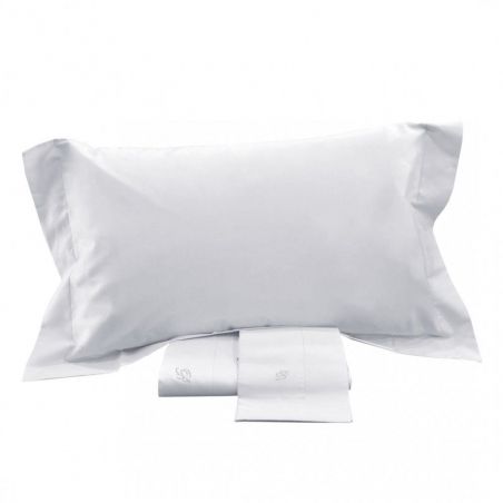 Bettwäscheset für Doppelbett Blumarine Lory aus Baumwollsatin in der Farbe Weiß