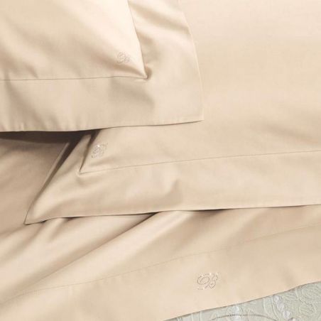 Bettwäscheset für Einzelbett Blumarine Lory aus Baumwollsatin in der Farbe Seide