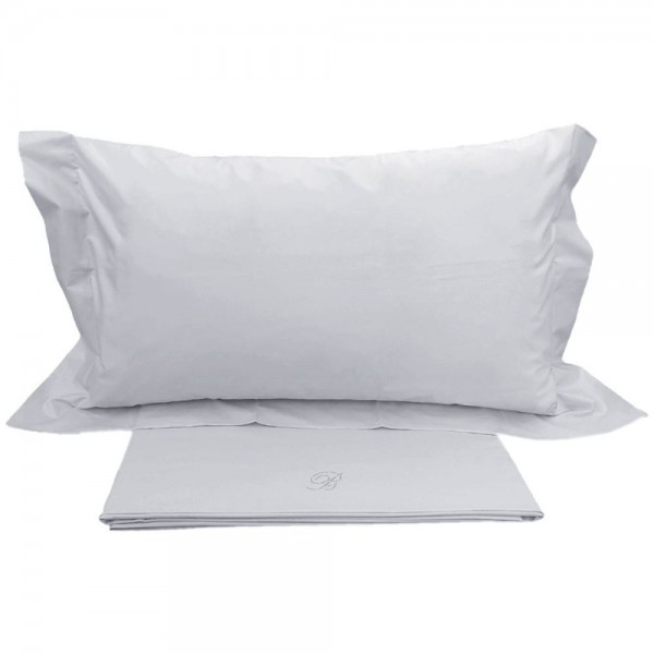 Ensemble de draps pour lit double Blumarine Blu Valentina en percale de coton couleur Blanc