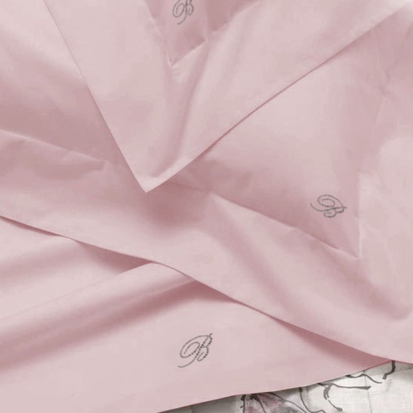 Completo lenzuola Matrimoniale Blumarine Blu Valentina in percalle colore Glicine