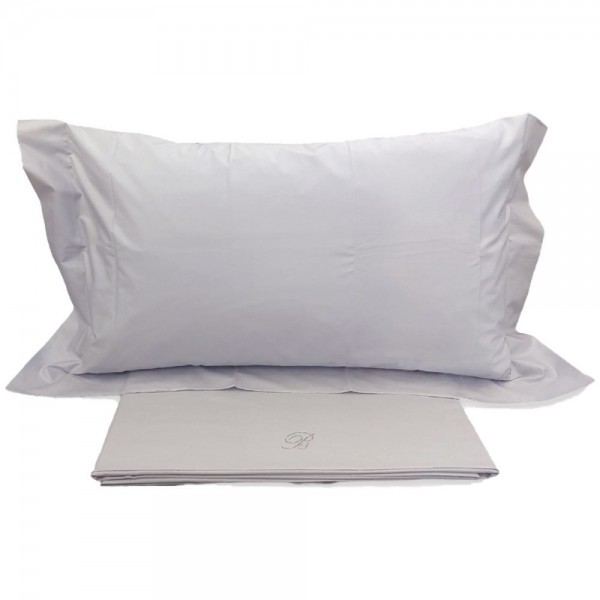 Ensemble de draps pour lit double Blumarine Blu Valentina en percale de coton couleur Gris