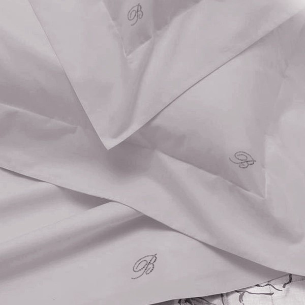 Completo lenzuola Matrimoniale Blumarine Blu Valentina in percalle colore Grigio