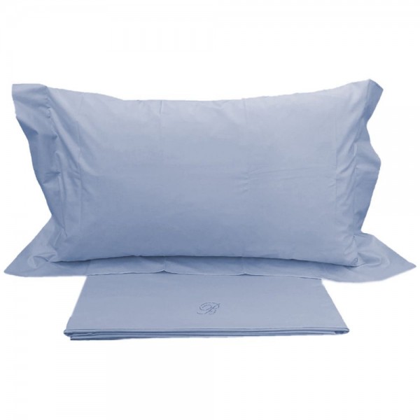 Ensemble de draps pour lit double Blumarine Blu Valentina en percale de coton couleur Tourmaline