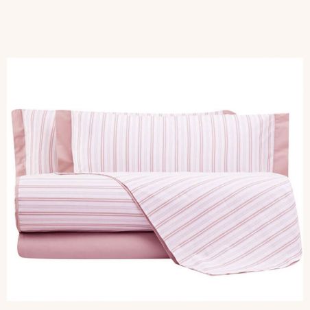 Set housse de couette simple Cogal Shake - Rose sépia