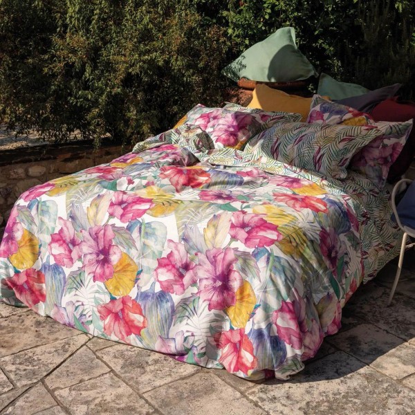 Bettdecken-Set für Doppelbett von Tessitura Toscana Kentia, Farbe Naturweiß