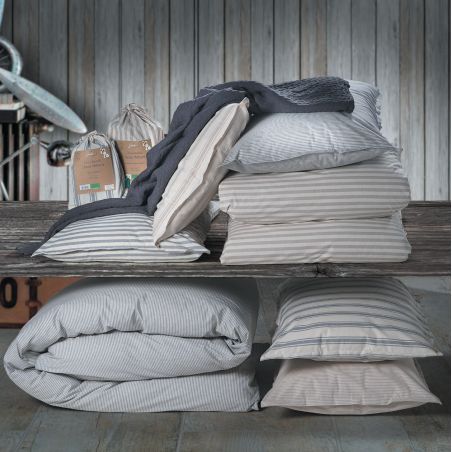 Drap de lit un carré et demi en dessous avec des coins Natura Jolie Motif Chambay Gris