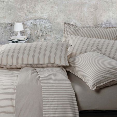 Drap de lit simple sous avec coins Natura Jolie Pattern Chambray Gris