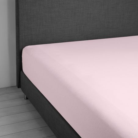 Spannbettlaken mit elastischen Ecken für großes Doppelbett Vivacolor von DaunenStep in Rose