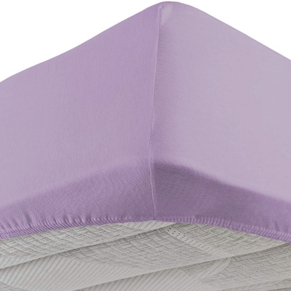 Spannbettlaken mit elastischen Ecken für großes Doppelbett Vivacolor von DaunenStep in Violett