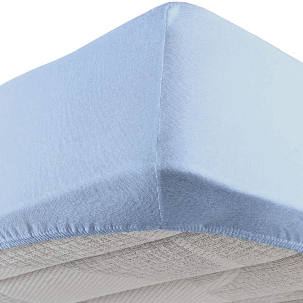 Draps-housses avec coins élastiques pour lit double large Vivacolor DaunenStep Céleste