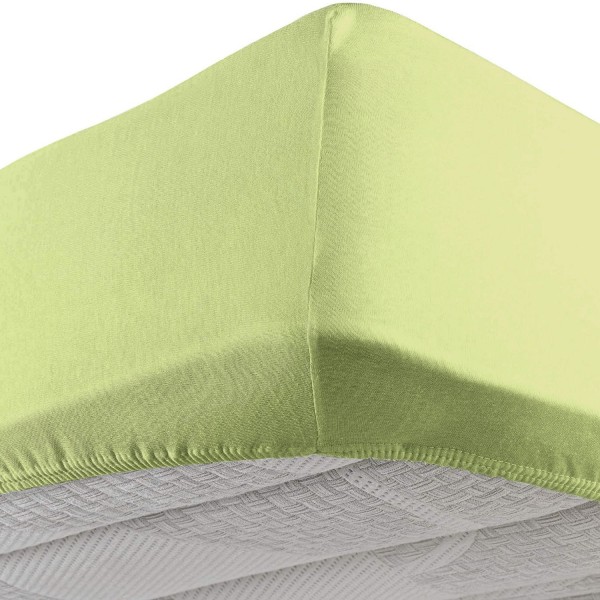 Spannbettlaken mit elastischen Ecken für großes Doppelbett Vivacolor von DaunenStep in Salbeigrün