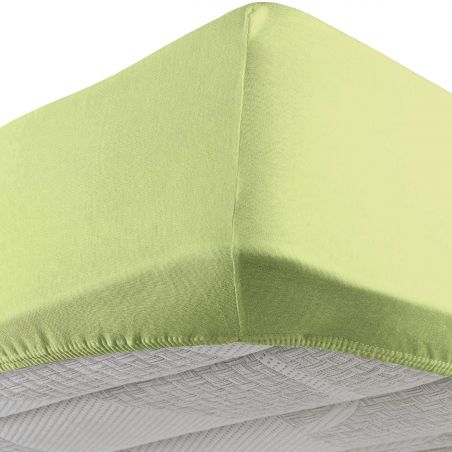 Draps-housses avec coins élastiques pour lit double large Vivacolor DaunenStep Vert Sauge