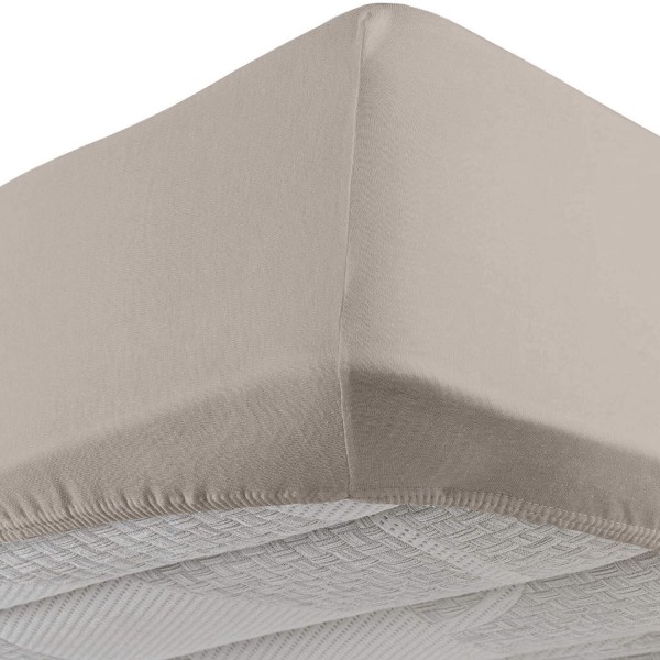 Spannbettlaken mit elastischen Ecken für großes Doppelbett Vivacolor von DaunenStep in Taubengrau
