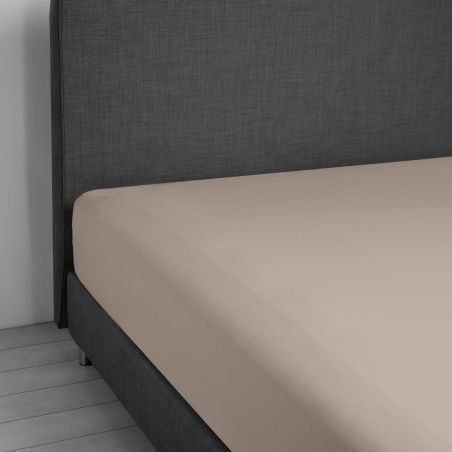 Spannbettlaken mit elastischen Ecken für großes Doppelbett Vivacolor von DaunenStep in Taubengrau