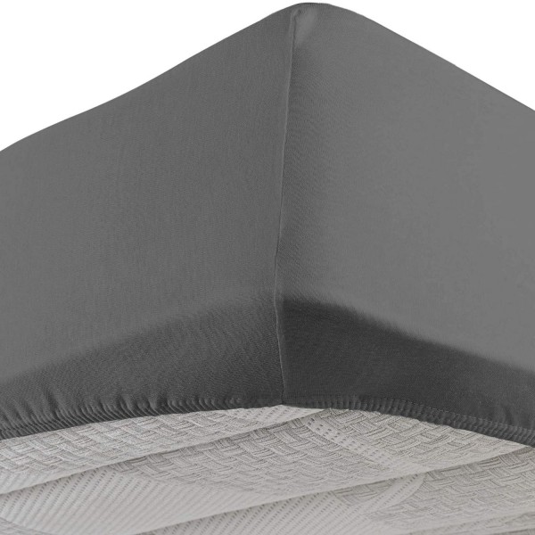 Spannbettlaken mit elastischen Ecken für großes Doppelbett Vivacolor von DaunenStep in Graphitfarbe