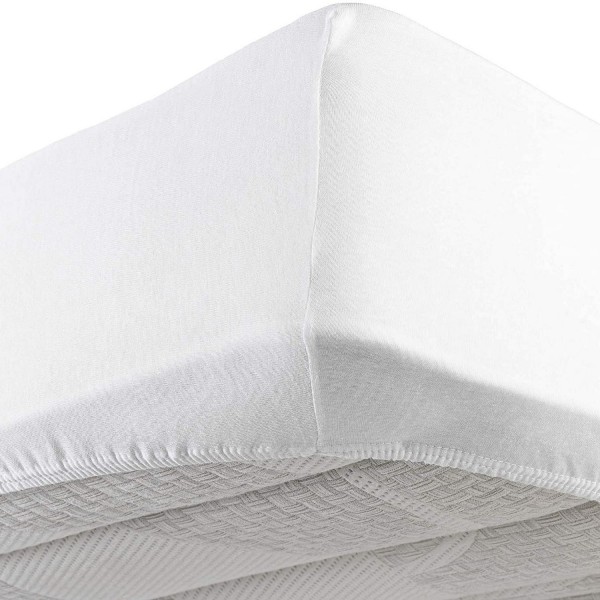 Spannbettlaken mit elastischen Ecken für großes Doppelbett Vivacolor von DaunenStep in Weiß