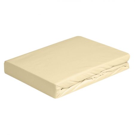 Spannbettlaken mit elastischen Ecken für Doppelbett Vivacolor von DaunenStep in Beige