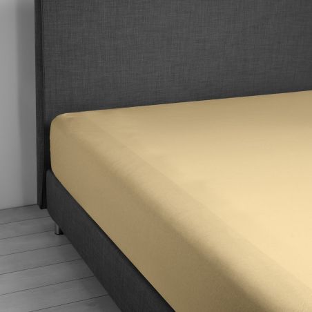 Spannbettlaken mit elastischen Ecken für Doppelbett Vivacolor von DaunenStep in Beige