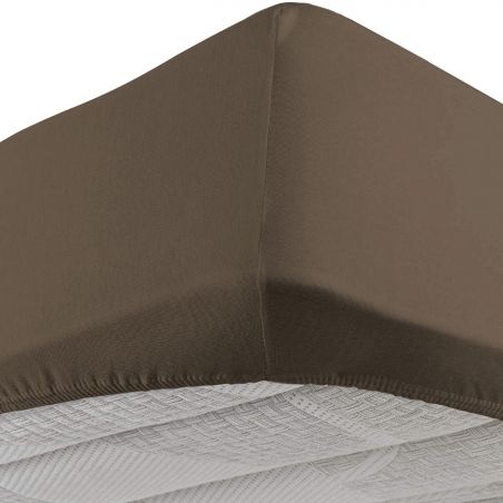 Draps-housses avec coins élastiques pour lit double Vivacolor DaunenStep Tabac