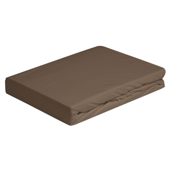 Spannbettlaken mit elastischen Ecken für Doppelbett Vivacolor von DaunenStep in Tabak
