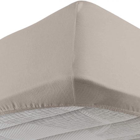 Draps-housses avec coins élastiques pour lit double Vivacolor DaunenStep Tourterelle