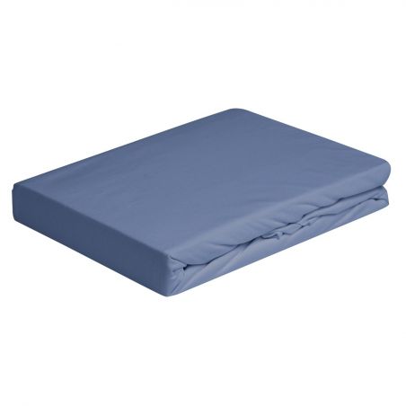 Draps-housses avec coins élastiques pour lit double Vivacolor DaunenStep Bleu