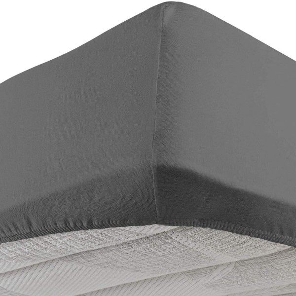 Draps-housses avec coins élastiques pour lit double Vivacolor DaunenStep Graphite