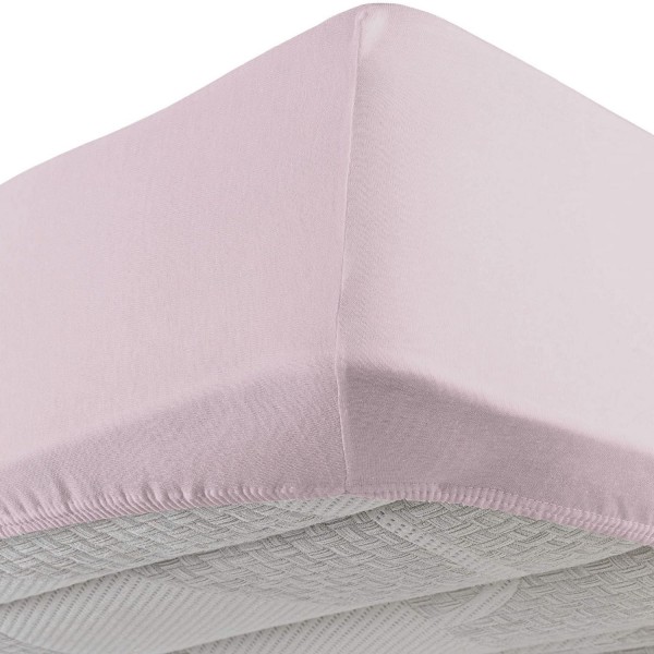 Spannbettlaken mit elastischen Ecken für Französisches Bett Vivacolor von DaunenStep in Rosa