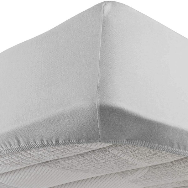 Spannbettlaken mit elastischen Ecken für Französisches Bett Vivacolor von DaunenStep in Perlgrau