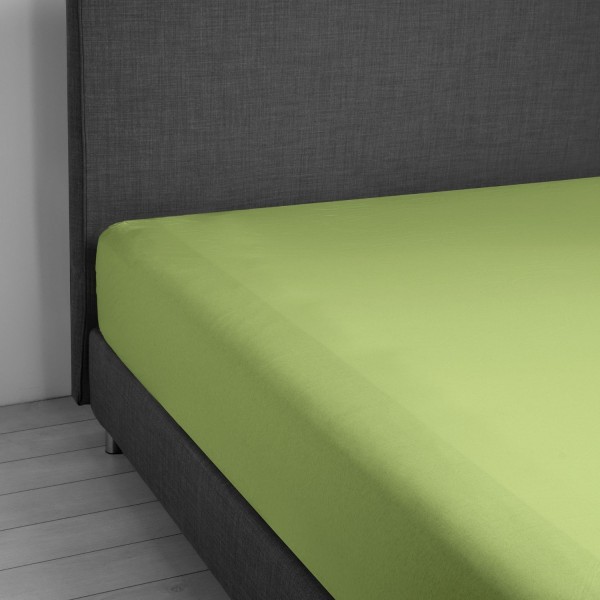 Spannbettlaken mit elastischen Ecken für Französisches Bett Vivacolor von DaunenStep in Salbeigrün
