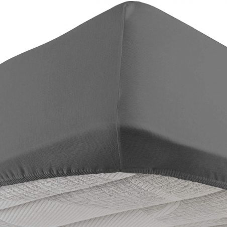 Draps-housses avec coins élastiques pour lit une place et demie Vivacolor DaunenStep Graphite