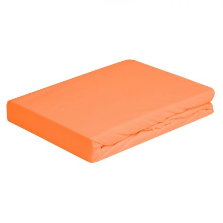Spannbettlaken mit elastischen Ecken für Einzelbett Vivacolor von DaunenStep in Orange