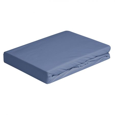 Spannbettlaken mit elastischen Ecken für Einzelbett Vivacolor von DaunenStep in Blau